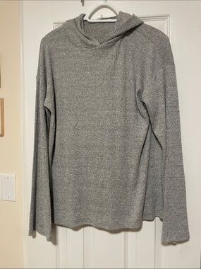 rag & bone Gray Ribbed Hoodie Sweater